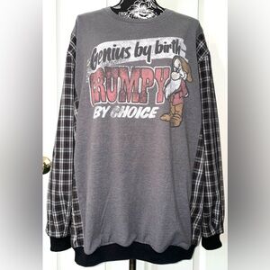 Disney 'Genius by Birth' Grumpy Graphic Tee with Plaid Arms